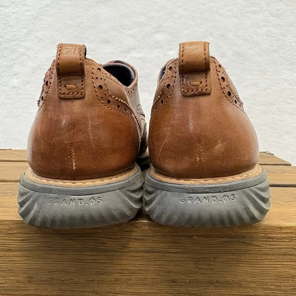 Cole Haan Grand Evolution Shoes Brown Leather Wingtip Lace Up Oxford Size 10.5M